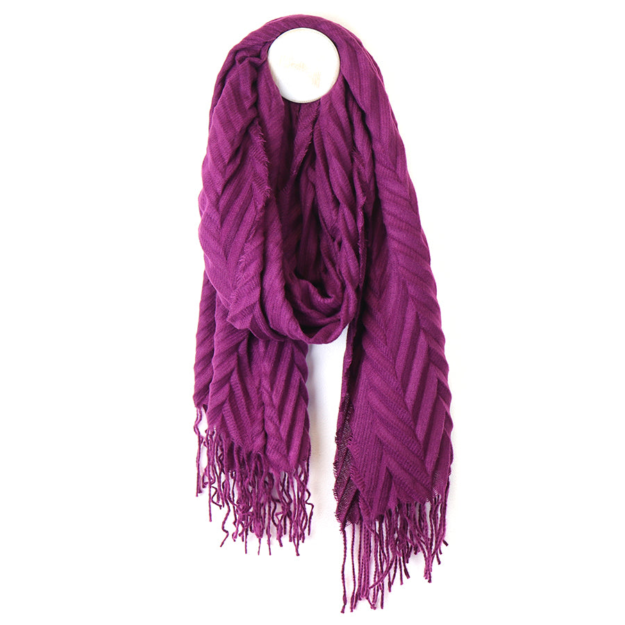 Rich Magenta Pleat Scarf