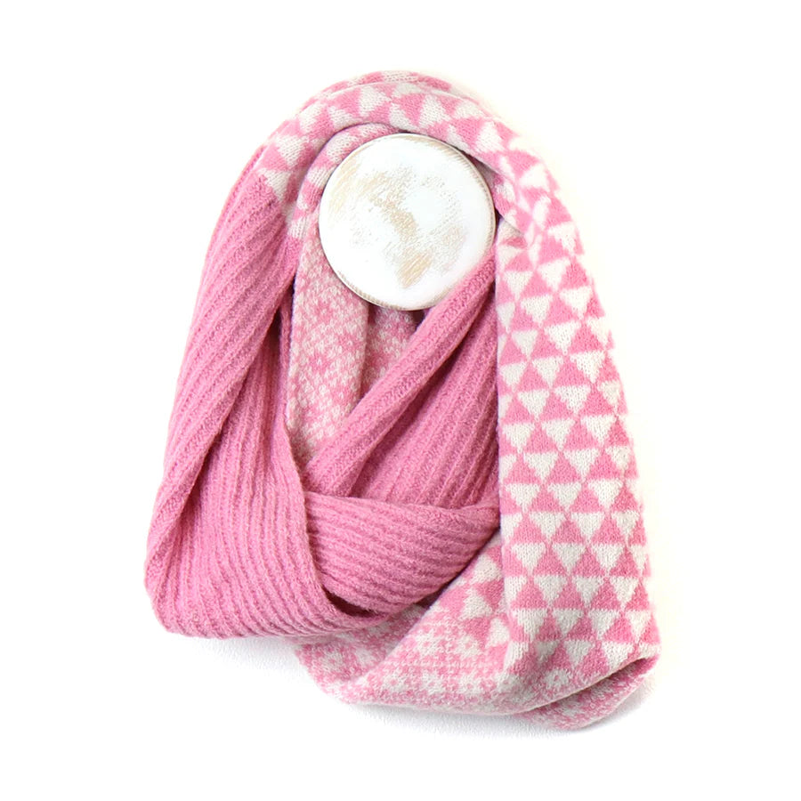 Recycled Blend Pink & White Scandi Snood