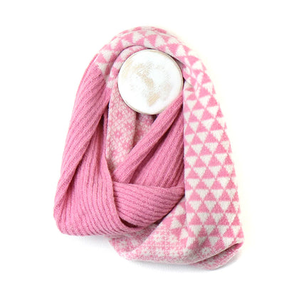 Recycled Blend Pink & White Scandi Snood