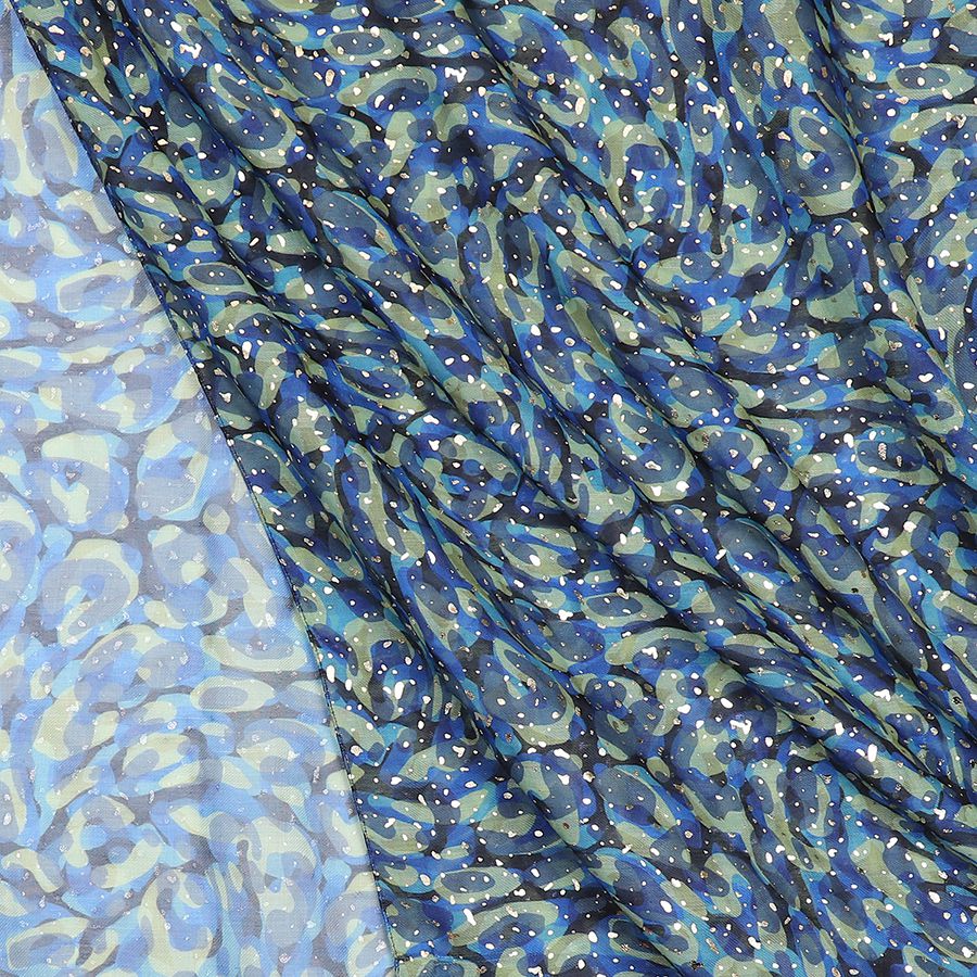 Recycled Blue Abstract Camouflage Print Scarf