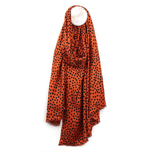 Sienna & Black Polkadot Scarf