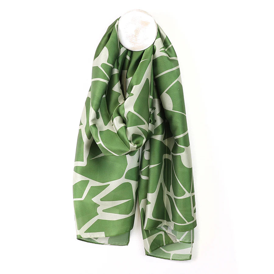 Green & Ecru Recycled Scarf