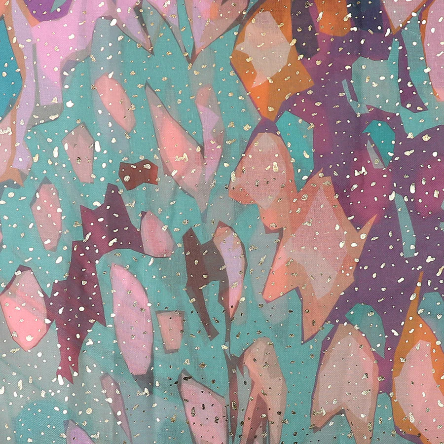 Blue & Pink Abstract Butterfly Blend Recycled Scarf