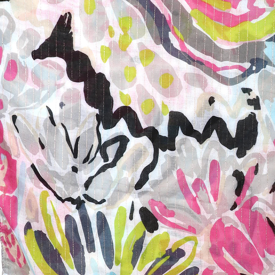 Pink Mix Painted Floral Scarf