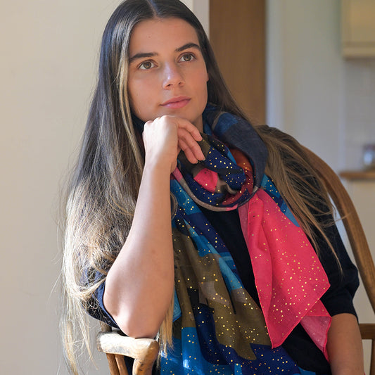Recycled Blend Abstract Print Scarf