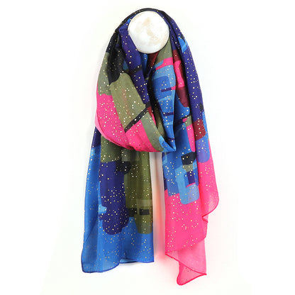 Recycled Blend Abstract Print Scarf