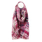 Raspberry Mix Paisley Leaf Print Scarf