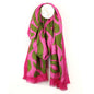 Pink Mix Abstract Swirl Print Scarf
