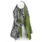 Olive Border Monochrome Leaf Scarf