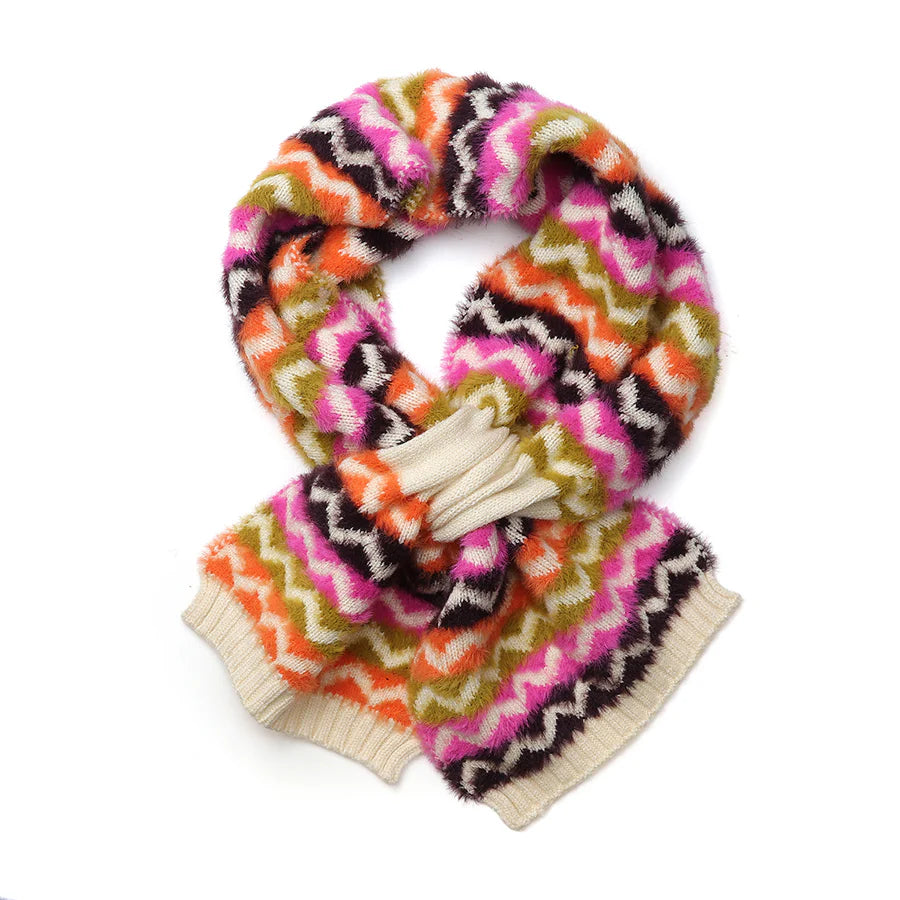 Bright Mix Chervon Pull Through Scarf