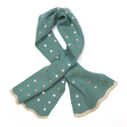 Sea Foam Recycled Blend Pull Through Stars Scarf
