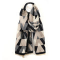 Black & Mushroom Geometric Print Scarf