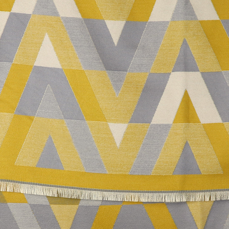 Ochre & Grey Mix Geo Chevron Scarf