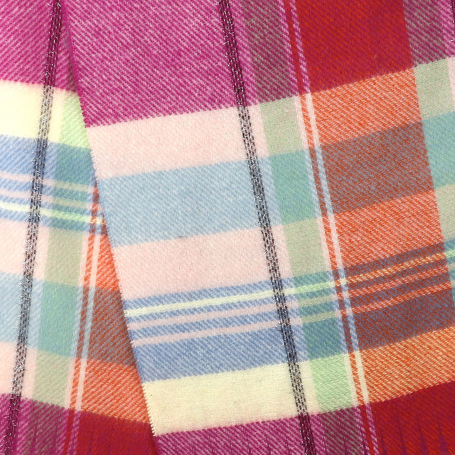 Magenta & Blue Mix Tartan Scarf
