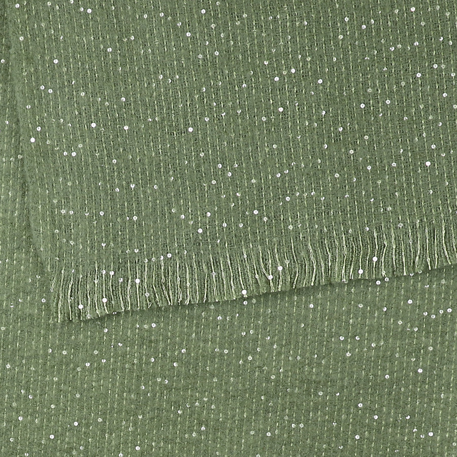 Khaki Scarf With Sequin Detail