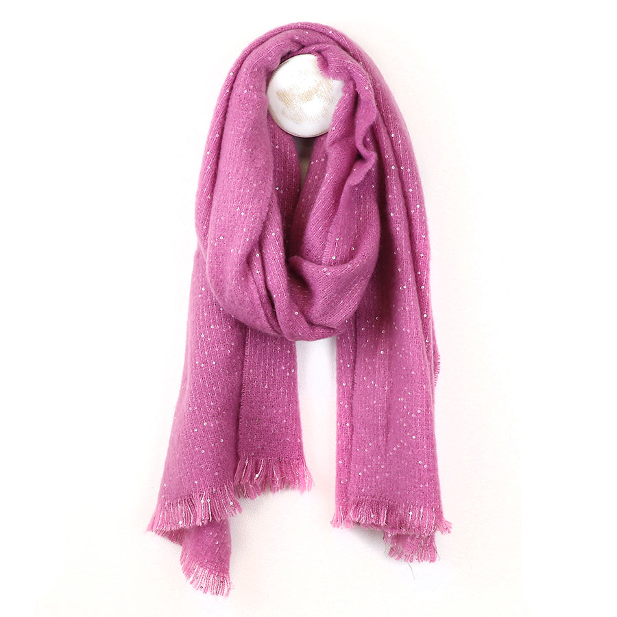 Pink Scarf With Sequin Detail