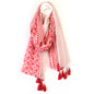 Coral Graphic Repeat Print Cotton Scarf