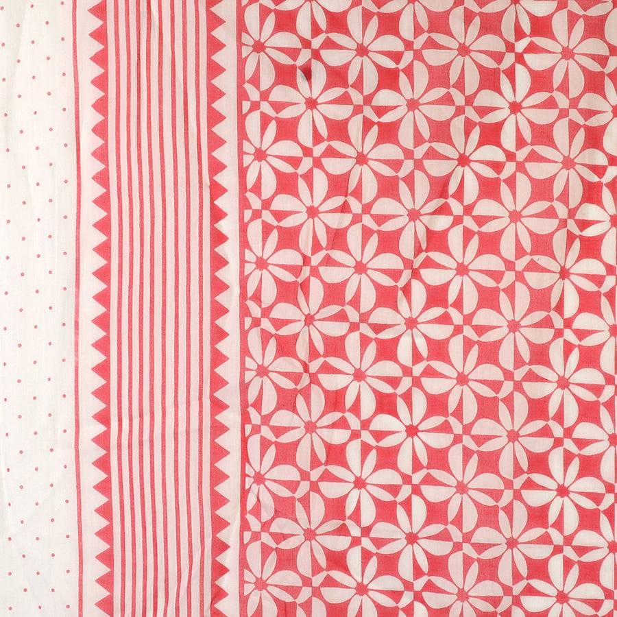 Coral Graphic Repeat Print Cotton Scarf