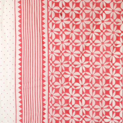 Coral Graphic Repeat Print Cotton Scarf
