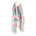 Pink & Jade Daisy Print Scarf