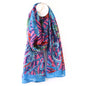 Recycled Blue & Pink Mix Zebra Stripe Scarf With Foil