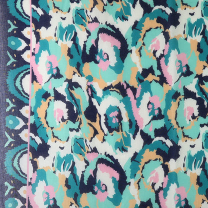Recycled Teal Mix Abstract Ikat Scarf