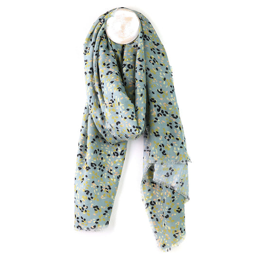 Recycled Pale Mint Ditsy Print Scarf