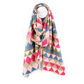 Blue & Pink Mix Triangle Print Scarf