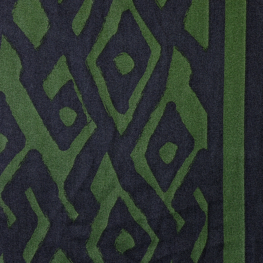 Rich Green & Black Mix Abstract Scarf