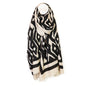Ecru & Black Mix Abstract Scarf