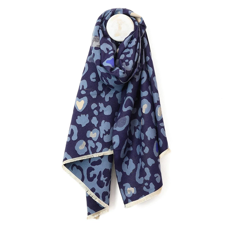 Navy Mix Animal Print Scarf