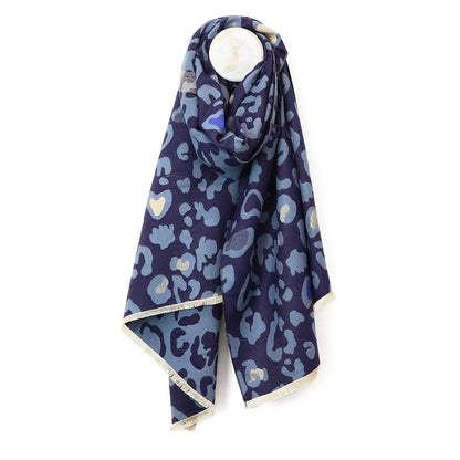 Navy Mix Animal Print Scarf