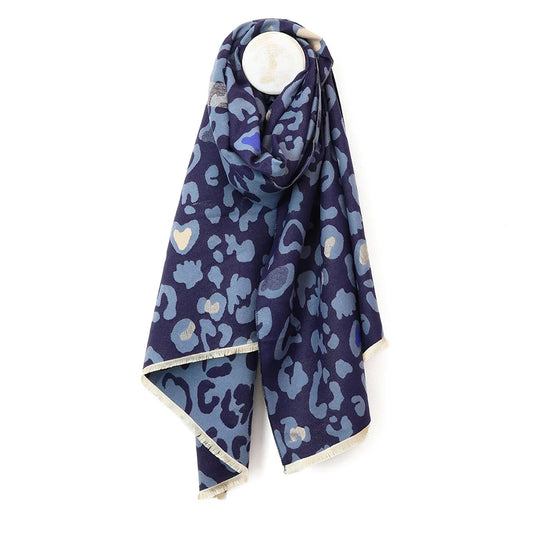 Navy Mix Animal Print Scarf