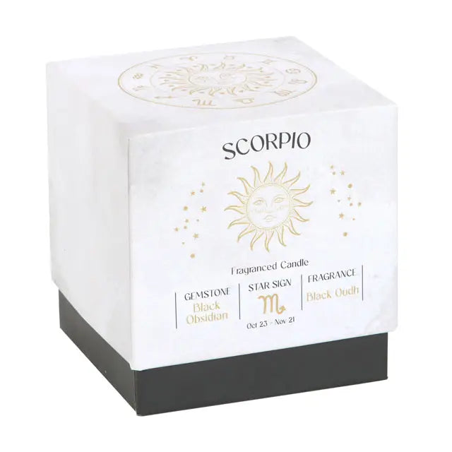 GEMSTONE ZODIAC CANDLE | SCORPIO BLACK OUDH