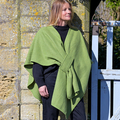Amelia Tie Self Waist Poncho - Moss Green
