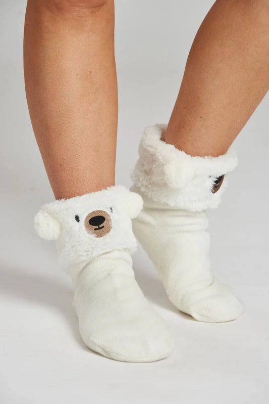 PREORDER DEC DELIVERY - White Polar Bear Lounge Socks