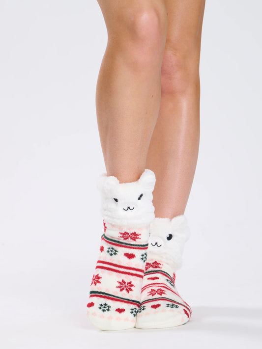 PREORDER DEC DELIVERY - White Cat Loungeable Cosy Socks