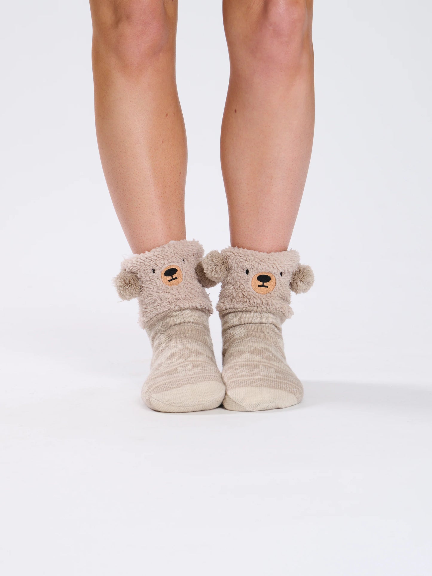 PREORDER DEC DELIVERY - Brown Teddy Loungeable Socks