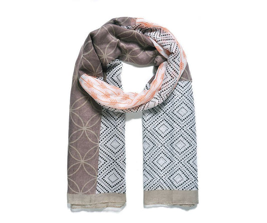 Geometric Grey Print Scarf