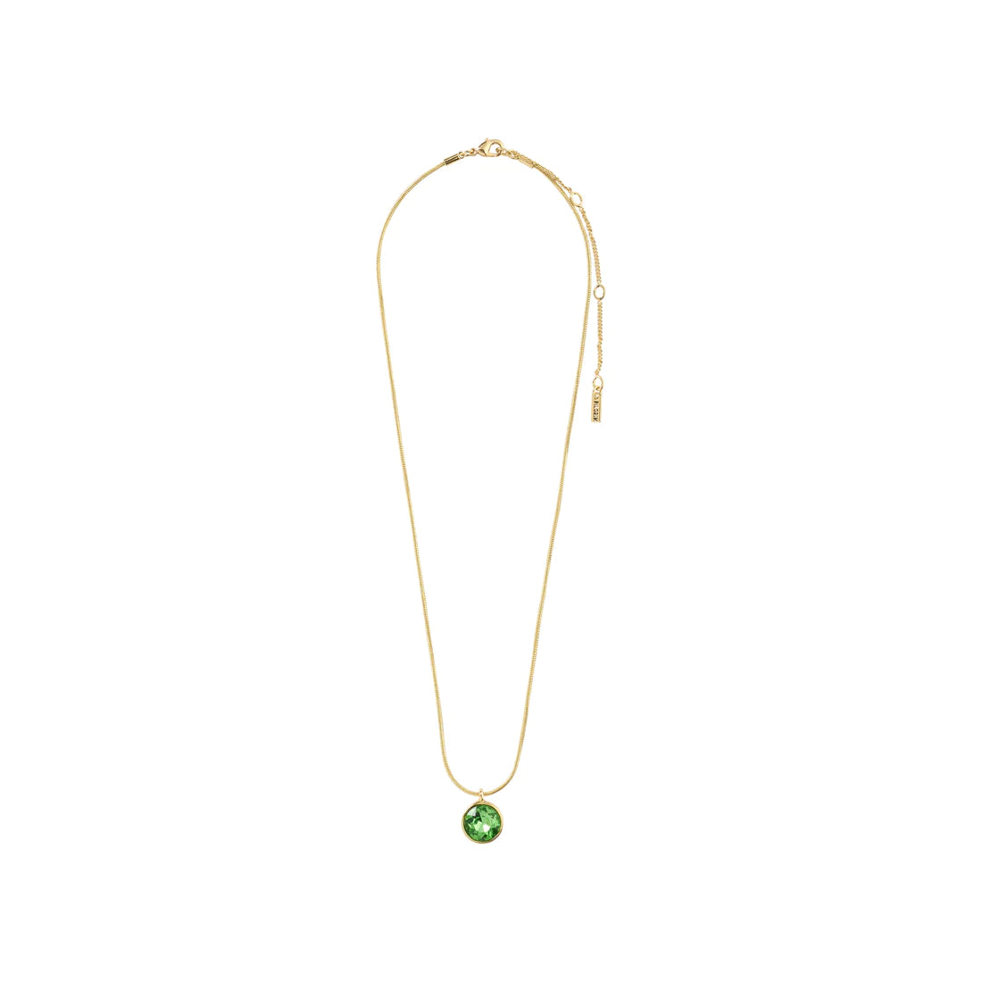 Pilgrim: Callie Recycled Crystal Pendant Necklace Green/Gold