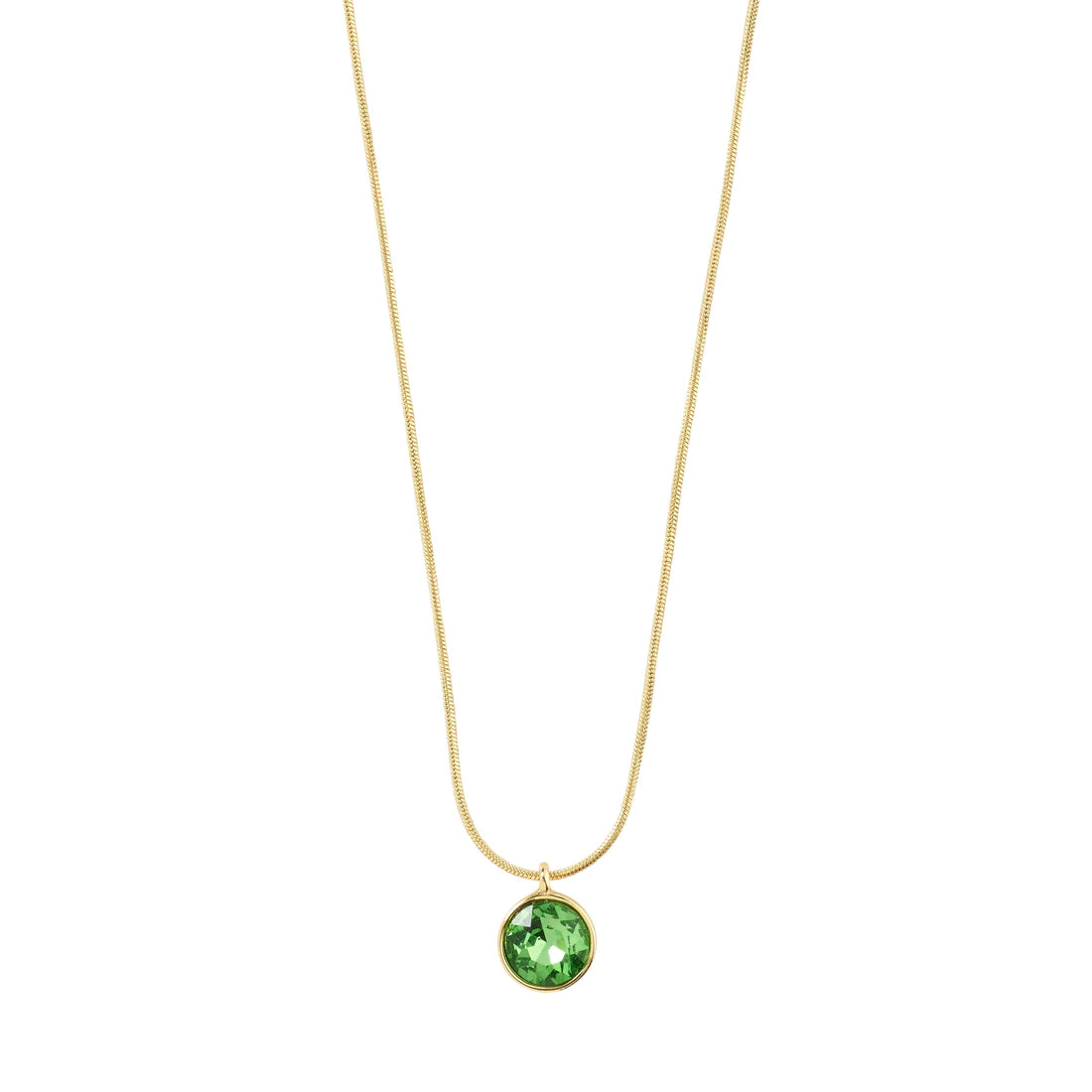 Pilgrim: Callie Recycled Crystal Pendant Necklace Green/Gold