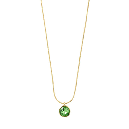 Pilgrim: Callie Recycled Crystal Pendant Necklace Green/Gold