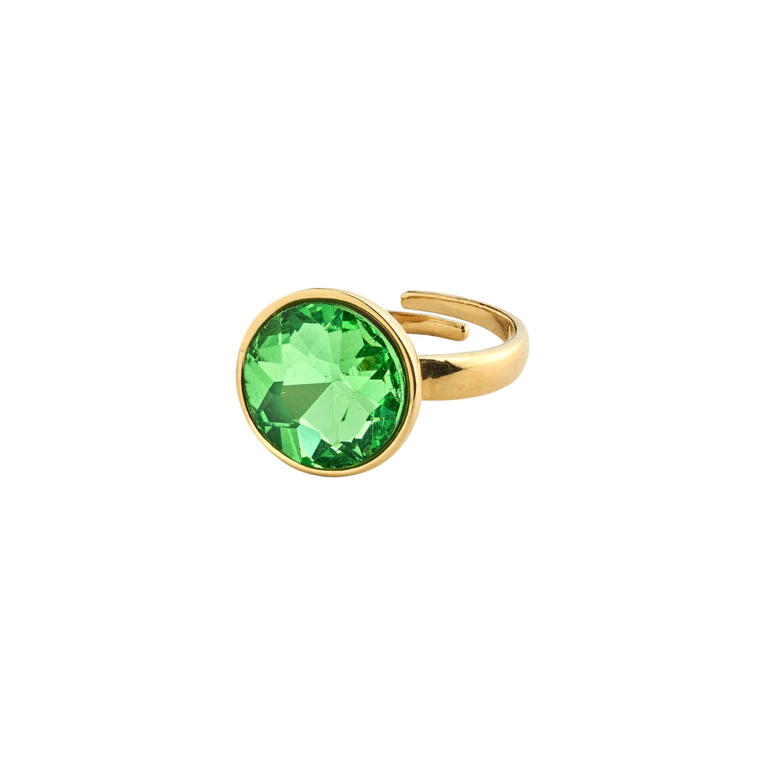 Pilgrim: Callie Recycled Crystal Ring Green/Gold