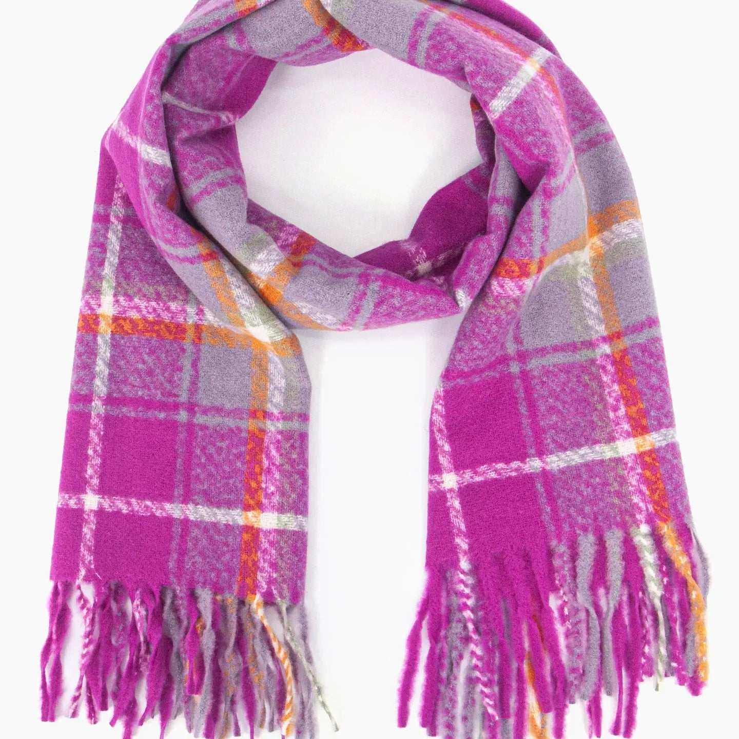 Alba Cosy Winter Scarf | Violet Check