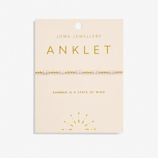 Joma Jewellery | Pearl Anklet Gold