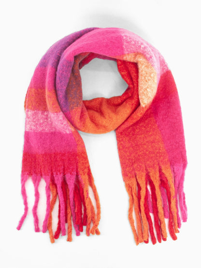 Allie Cosy Winter Scarf | Fuchsia / Orange