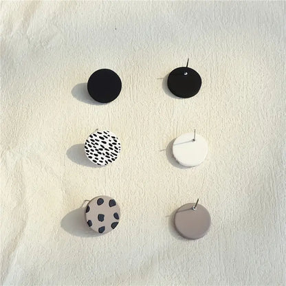 3 Pairs Of Acrylic Heart Studs | Black, Grey & White