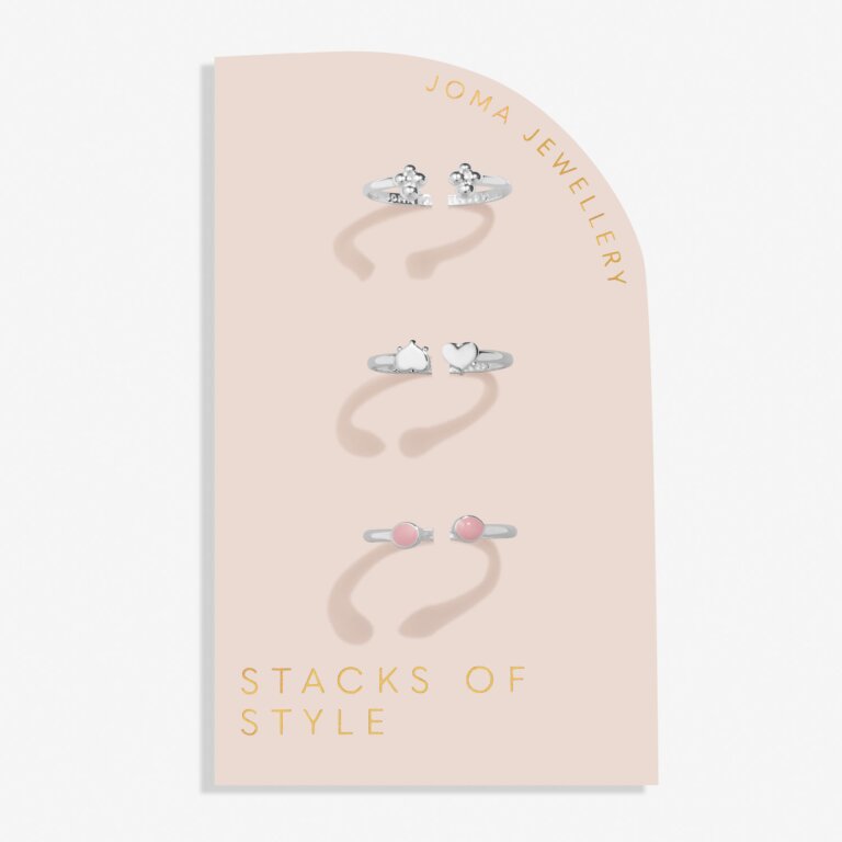 Joma Jewellery | Stacks Of Style Set Of 3 Rings Silver