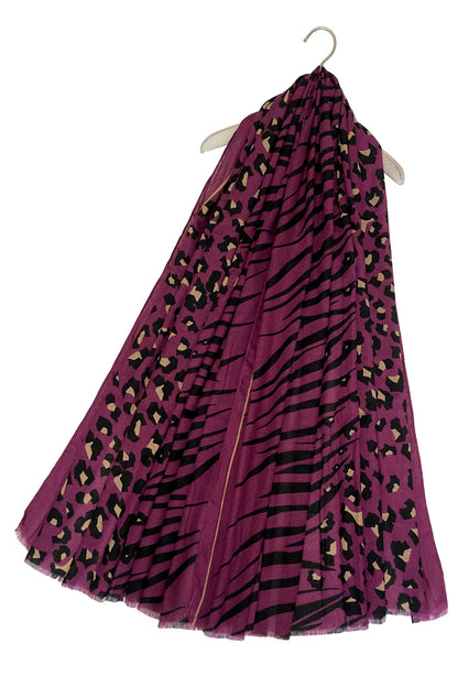 Wild Leopard & Zebra Print Scarf