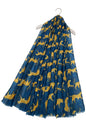 Illustrated Leopard & Leaf Print Scarf